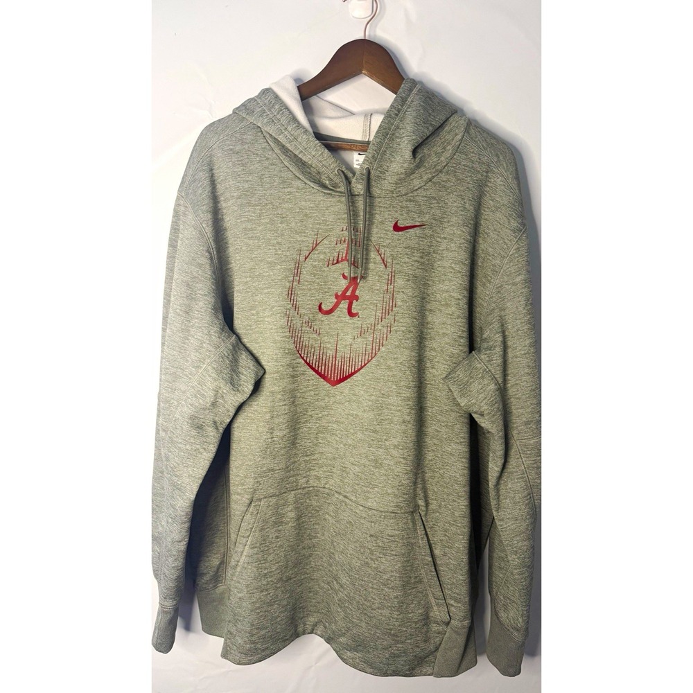 Nike Alabama Crimson Tide Football Sweatshirt Hoodie Gray Men's XXL